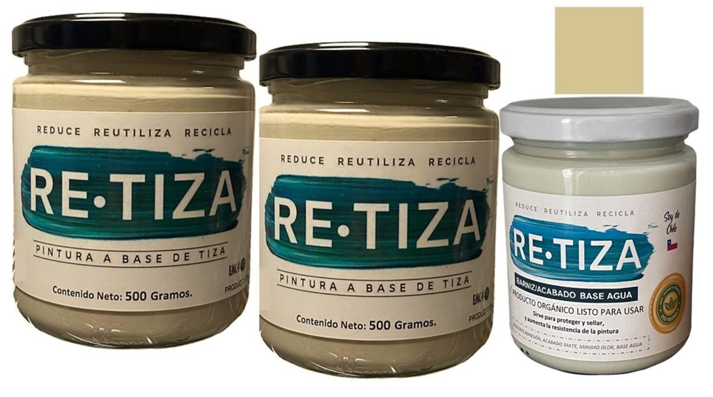 ✔️.PROMO PACK "ENCANTADA": Pintura 1 Kilo Ecológica más Barniz Transparente de 240 ml.