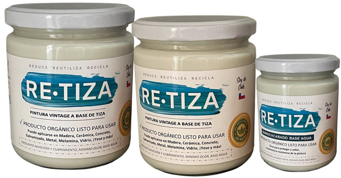 ✔️.PROMO PACK "ENCANTADA": Pintura 1 Kilo Ecológica más Barniz Transparente de 240 ml.