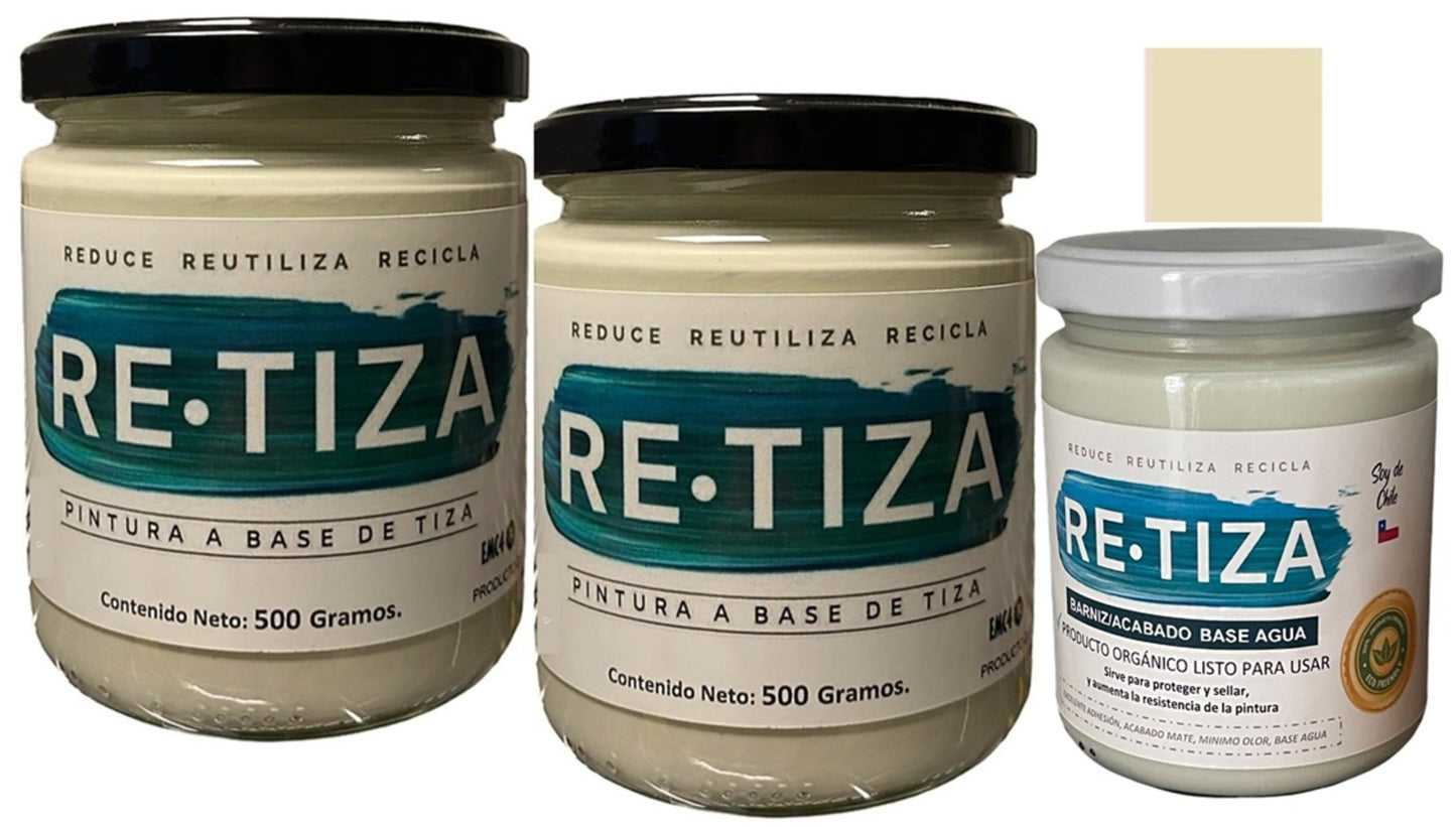 ✔️.PROMO PACK "ENCANTADA": Pintura 1 Kilo Ecológica más Barniz Transparente de 240 ml.