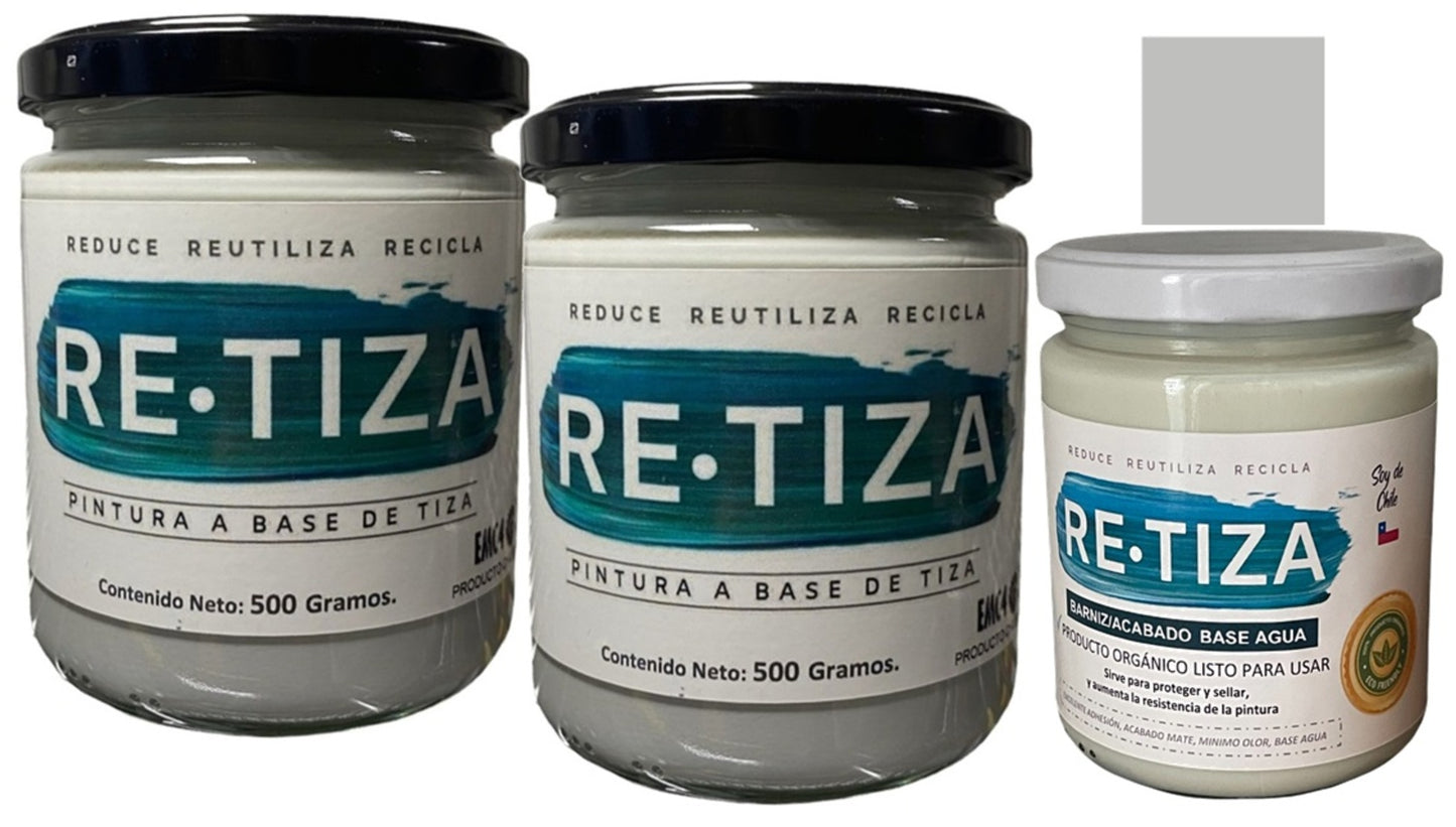 ✔️.PROMO PACK "ENCANTADA": Pintura 1 Kilo Ecológica más Barniz Transparente de 240 ml.