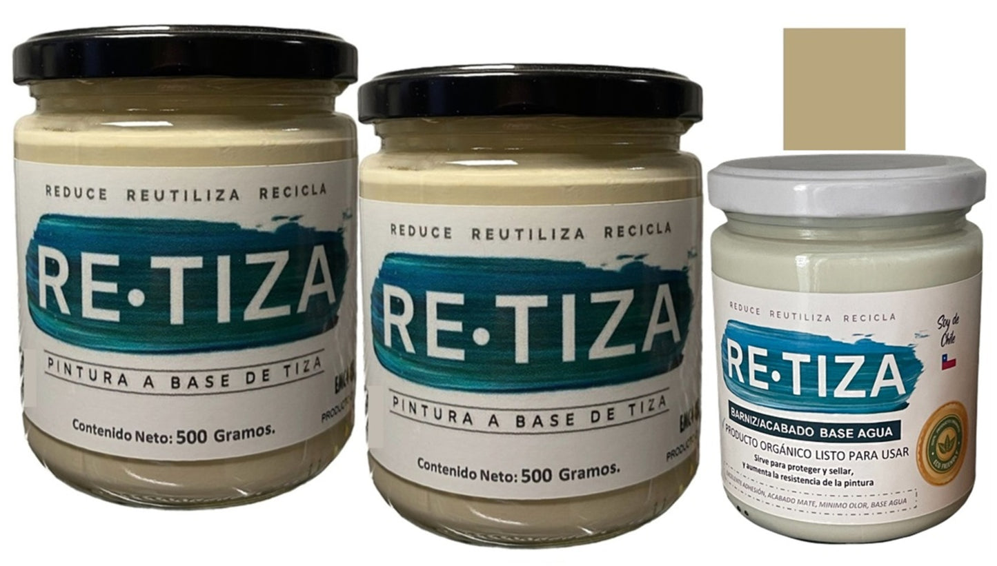 ✔️.PROMO PACK "ENCANTADA": Pintura 1 Kilo Ecológica más Barniz Transparente de 240 ml.