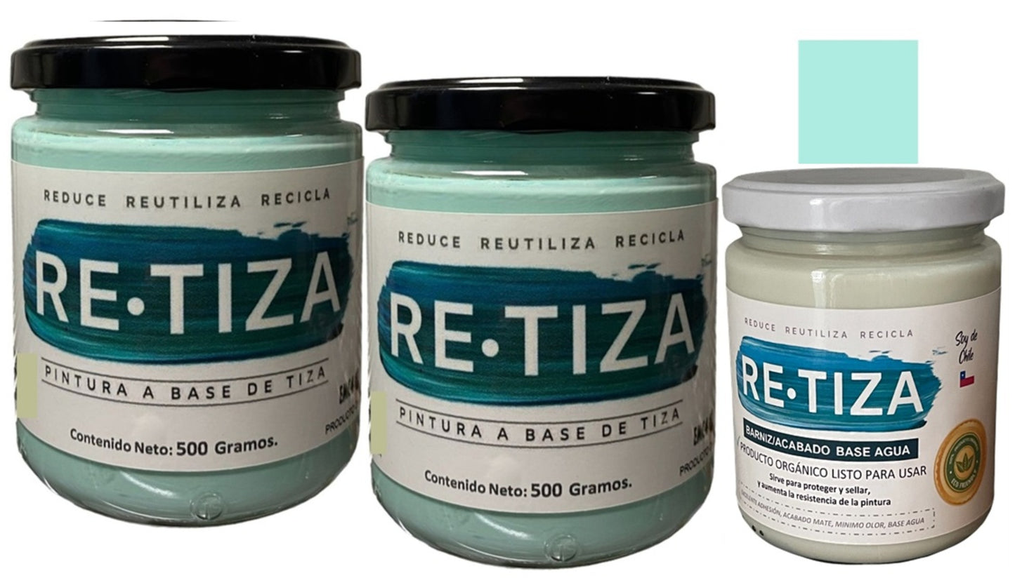 ✔️.PROMO PACK "ENCANTADA": Pintura 1 Kilo Ecológica más Barniz Transparente de 240 ml.