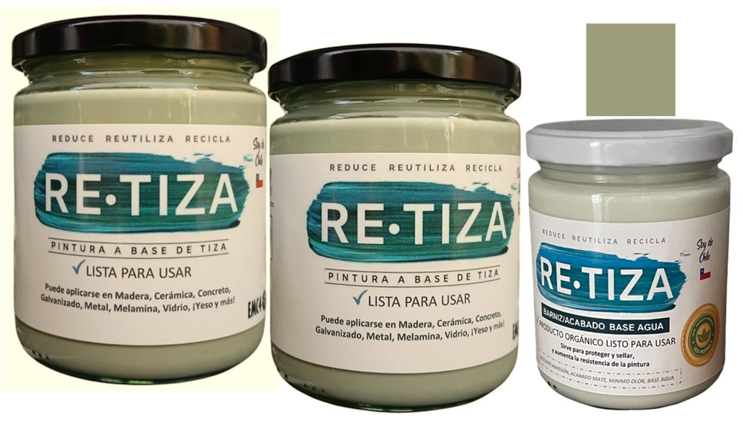 ✔️.PROMO PACK "ENCANTADA": Pintura 1 Kilo Ecológica más Barniz Transparente de 240 ml.