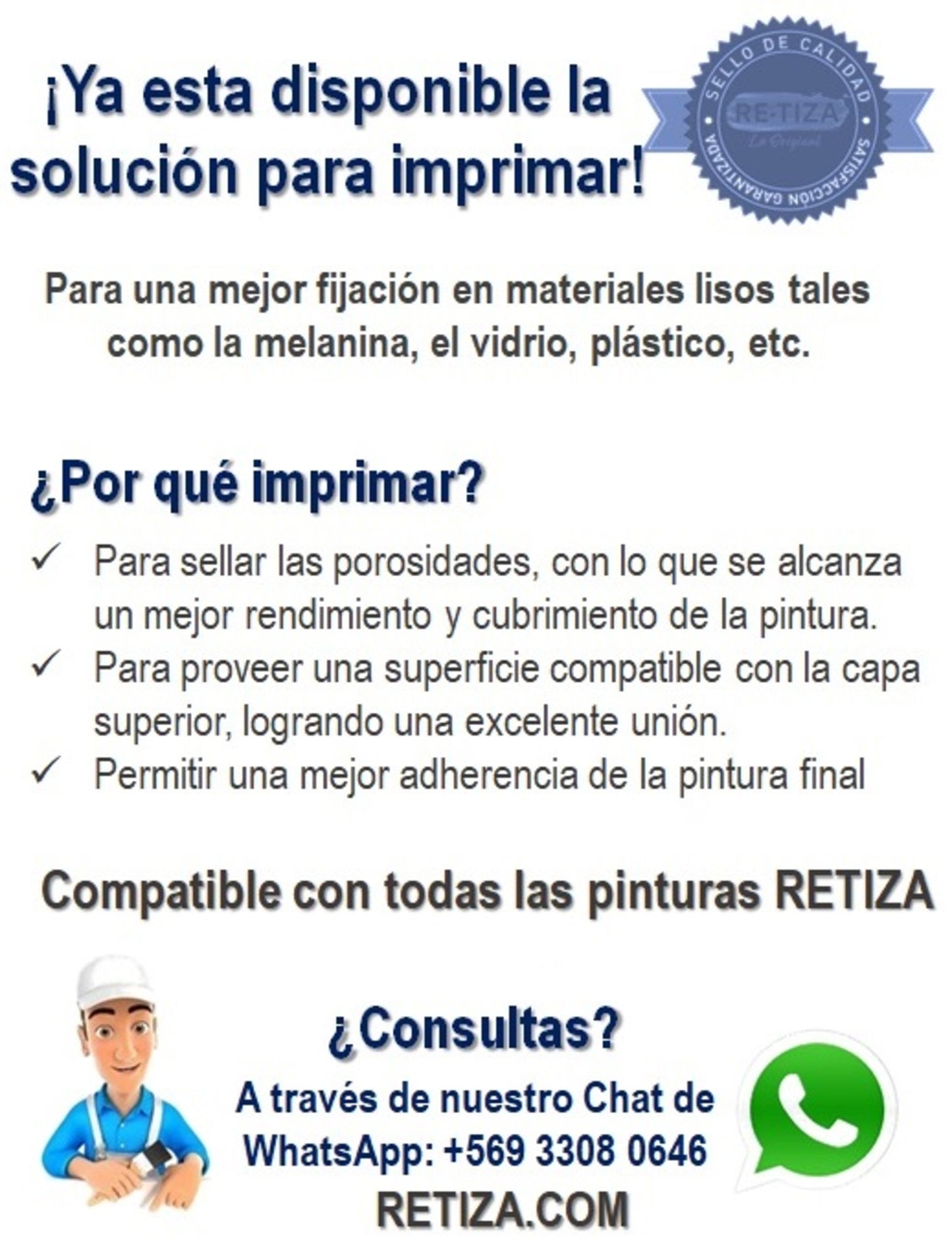 Producto "IMPRIMANTE" para mejor fijación y adherencia