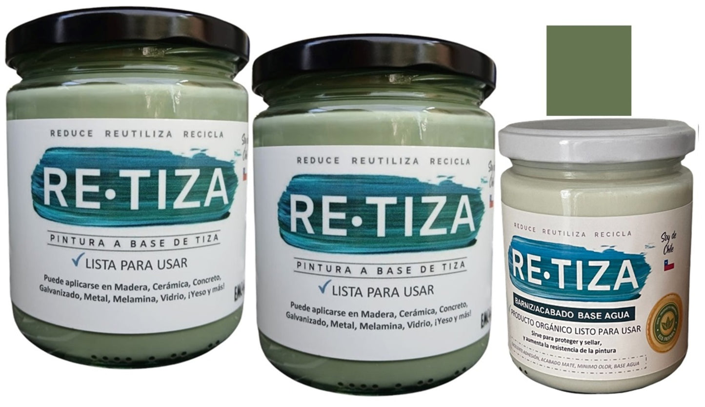 ✔️.PROMO PACK "ENCANTADA": Pintura 1 Kilo Ecológica más Barniz Transparente de 240 ml.