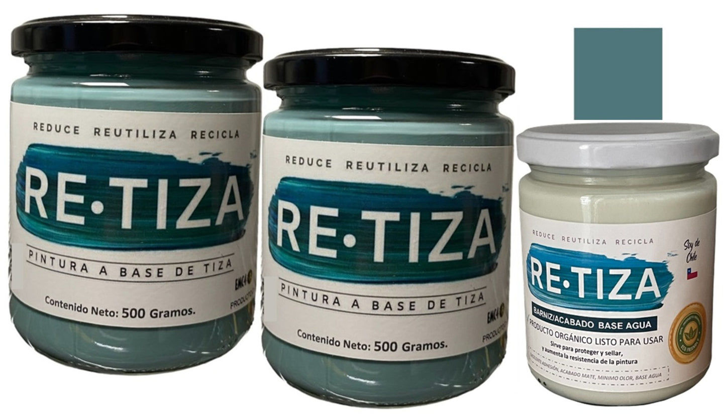 ✔️.PROMO PACK "ENCANTADA": Pintura 1 Kilo Ecológica más Barniz Transparente de 240 ml.