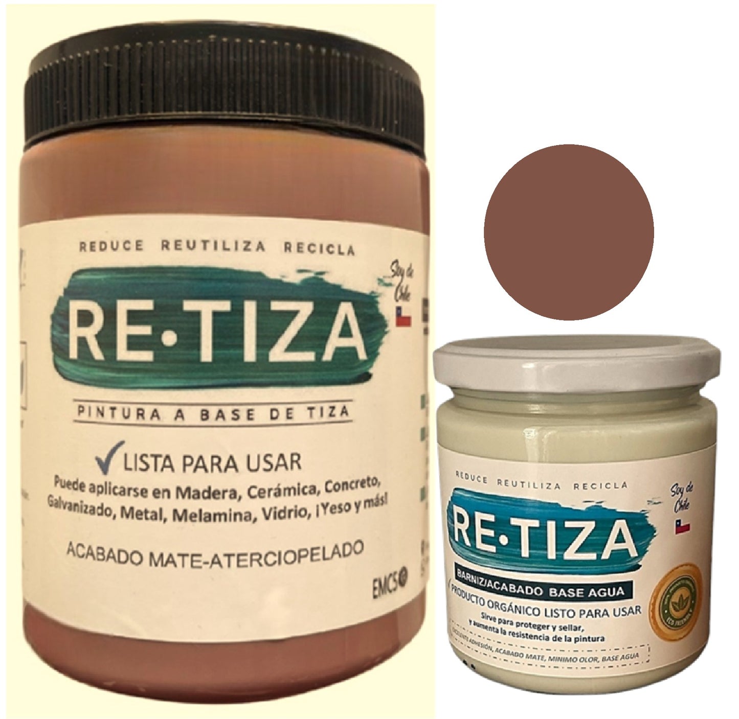 ✔️.PROMO PACK "ENCANTADA": Pintura 1 Kilo de pintura más Barniz Transparente de 240 ml.
