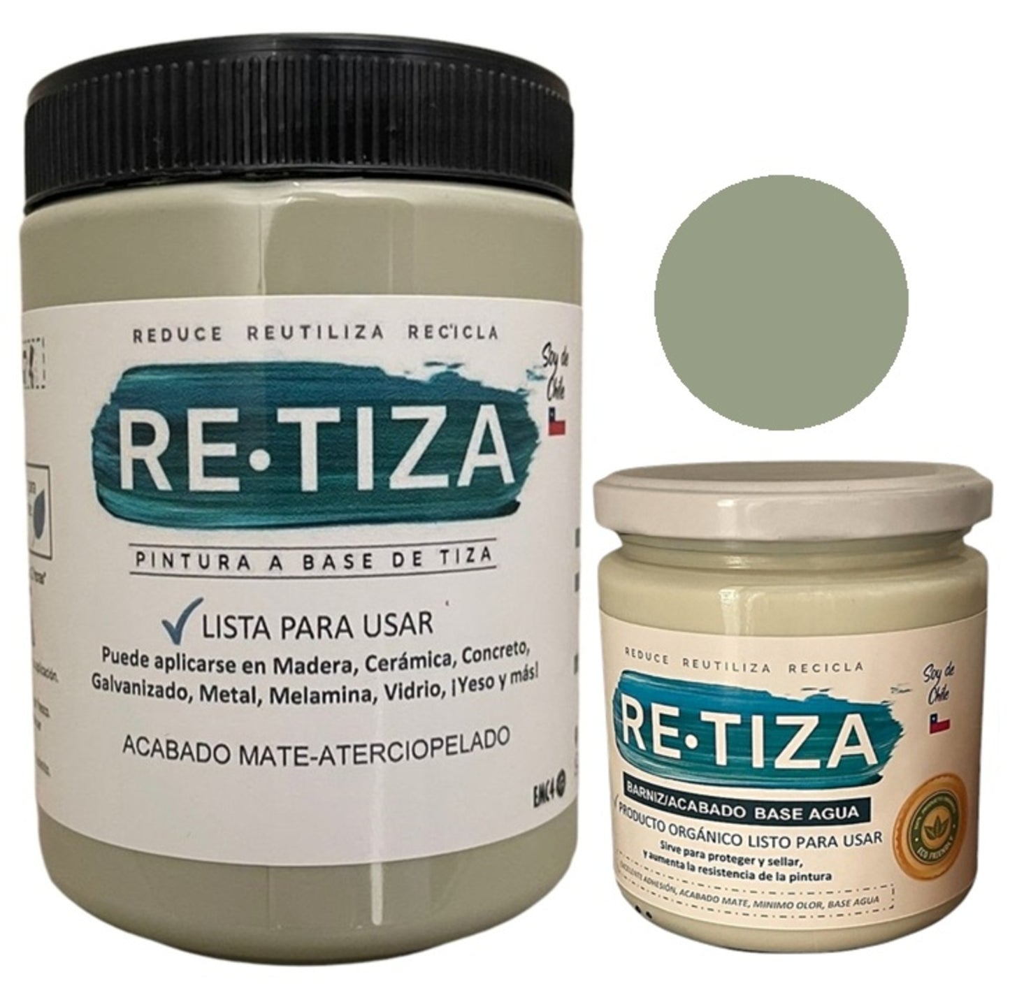✔️.PROMO PACK "ENCANTADA": Pintura 1 Kilo de pintura más Barniz Transparente de 240 ml.